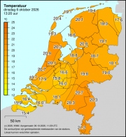 Weerkaart KNMI Temperatuur