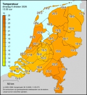 Weerkaart KNMI Temperatuur