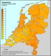 Weerkaart KNMI Temperatuur