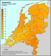 Weerkaart KNMI Temperatuur