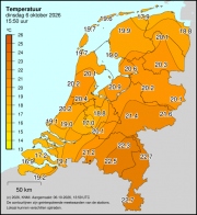 Weerkaart KNMI Temperatuur