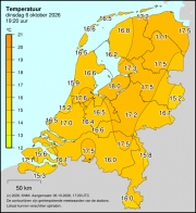 Weerkaart KNMI Temperatuur