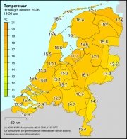 Weerkaart KNMI Temperatuur