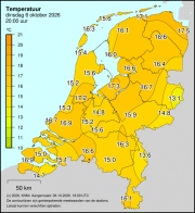 Weerkaart KNMI Temperatuur