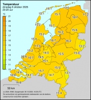 Weerkaart KNMI Temperatuur