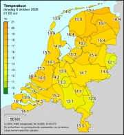 Weerkaart KNMI Temperatuur