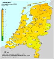 Weerkaart KNMI Temperatuur