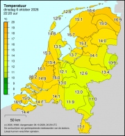 Weerkaart KNMI Temperatuur