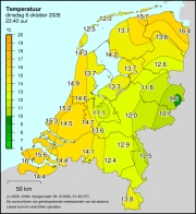 Weerkaart KNMI Temperatuur