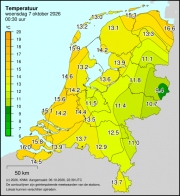 Weerkaart KNMI Temperatuur