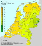 Weerkaart KNMI Temperatuur