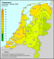 Weerkaart KNMI Temperatuur