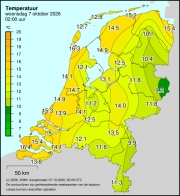 Weerkaart KNMI Temperatuur