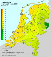 Weerkaart KNMI Temperatuur