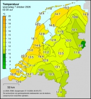 Weerkaart KNMI Temperatuur