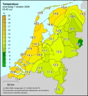 Weerkaart KNMI Temperatuur