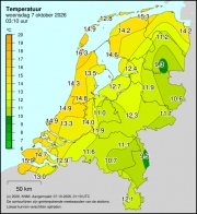 Weerkaart KNMI Temperatuur