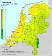 Weerkaart KNMI Temperatuur