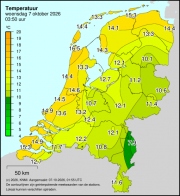 Weerkaart KNMI Temperatuur