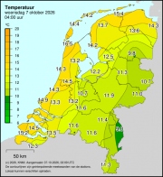 Weerkaart KNMI Temperatuur