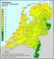 Weerkaart KNMI Temperatuur