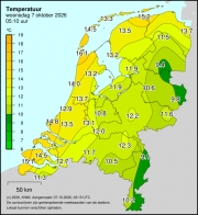 Weerkaart KNMI Temperatuur