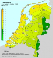 Weerkaart KNMI Temperatuur