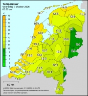 Weerkaart KNMI Temperatuur