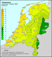 Weerkaart KNMI Temperatuur