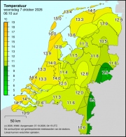 Weerkaart KNMI Temperatuur