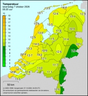 Weerkaart KNMI Temperatuur