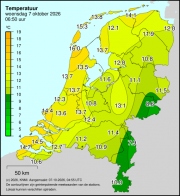 Weerkaart KNMI Temperatuur