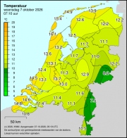 Weerkaart KNMI Temperatuur