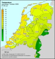 Weerkaart KNMI Temperatuur