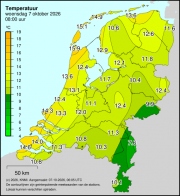 Weerkaart KNMI Temperatuur