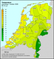 Weerkaart KNMI Temperatuur