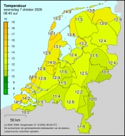 Weerkaart KNMI Temperatuur
