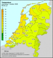 Weerkaart KNMI Temperatuur
