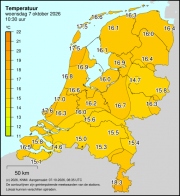 Weerkaart KNMI Temperatuur