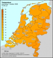 Weerkaart KNMI Temperatuur