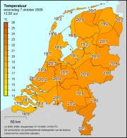 Weerkaart KNMI Temperatuur