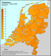 Weerkaart KNMI Temperatuur