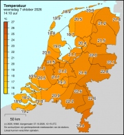 Weerkaart KNMI Temperatuur