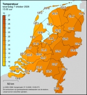 Weerkaart KNMI Temperatuur