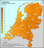 Weerkaart KNMI Temperatuur