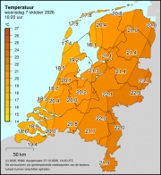 Weerkaart KNMI Temperatuur