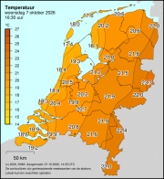 Weerkaart KNMI Temperatuur