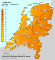Weerkaart KNMI Temperatuur