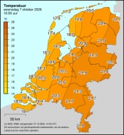 Weerkaart KNMI Temperatuur