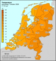Weerkaart KNMI Temperatuur